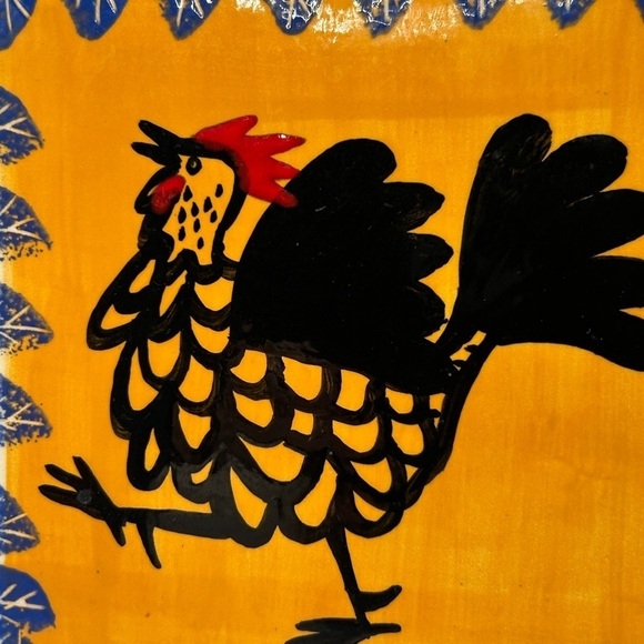 Hand-Painted Rooster Art Ceramic Tile Artist Signed​​​​​​ - Picture 7 of 7